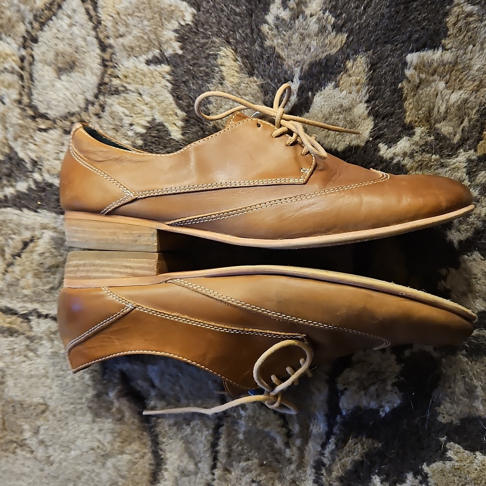 Hinge Oxford Brown Leather Women's Size 9.5 - Picture 6 of 8